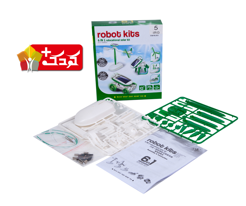 سولار کیت آموزشی شش مدلی (robot kits 6 in 1 educational solar kit)